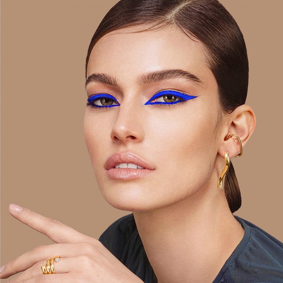 BAGUE COBRA, en or jaune et diamants de synthèse - DFLY Paris