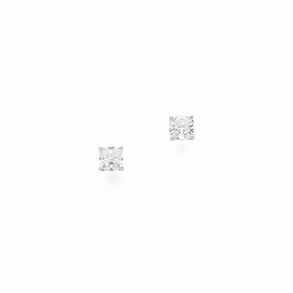 BOUTONS D'OREILLES DIAMONDFLY Or gris 18k (750/1000). - DFLY Paris