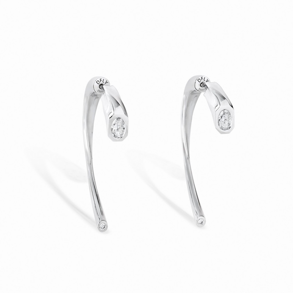 Oddity Earrings 18k (750/1000) White Gold. - DFLY Paris