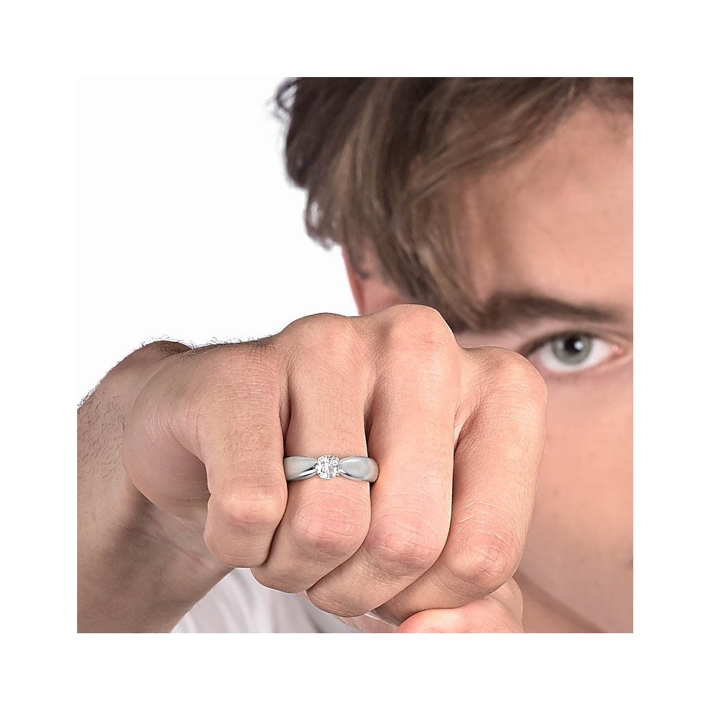 BAGUE ALCIONE Platine (950/1000). - DFLY Paris