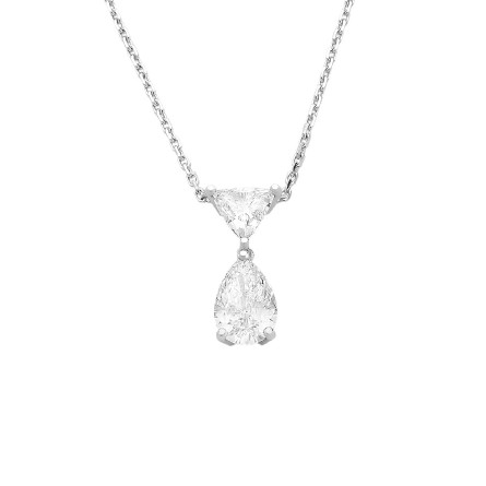 RAS DU COU POIRE DIAMONDFLY Or gris 18k (750/1000). - DFLY Paris
