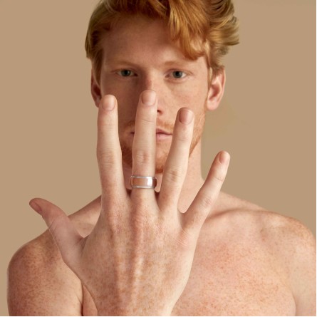 SATURN BAND Silver (925/1000) & Red gold 18K (750/1000) - DFLY Paris