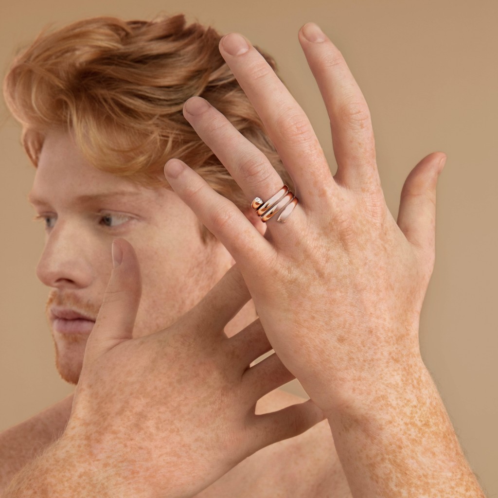 COBRA RING 18k (750/1000) Red Gold. - DFLY Paris