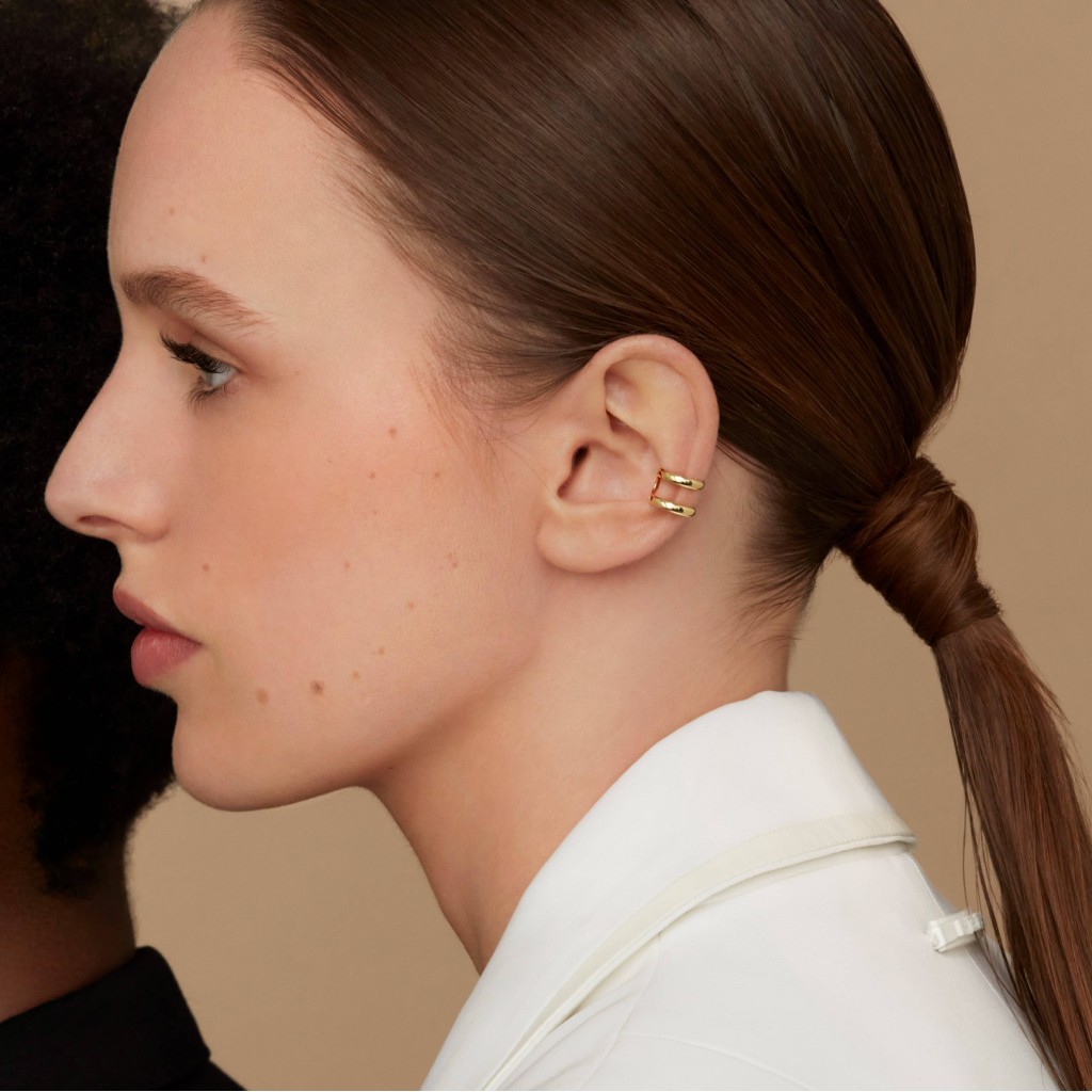 ORNEMENT D'OREILLES NOX Or gris 18k (750/1000). - DFLY Paris