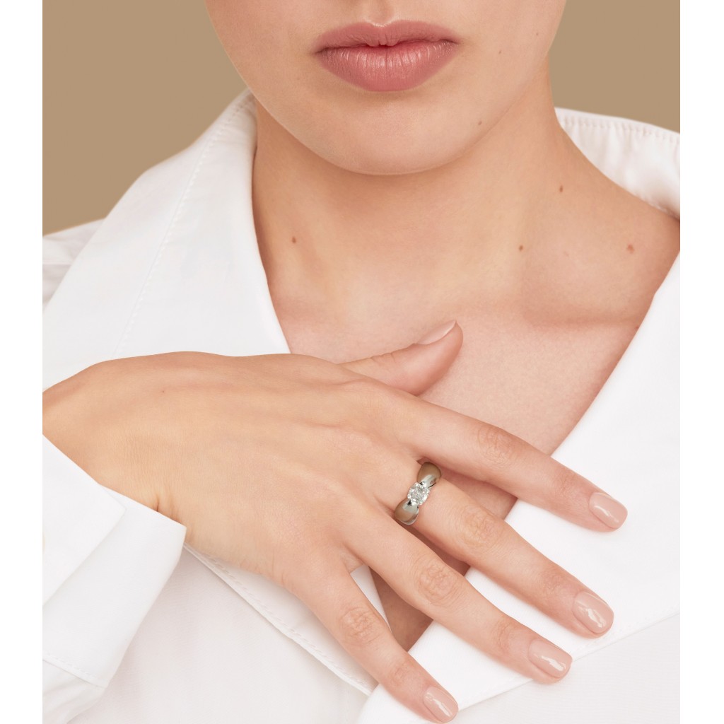 FANCY COLOR ALCIONE RING (950/1000) Platinum. - DFLY Paris