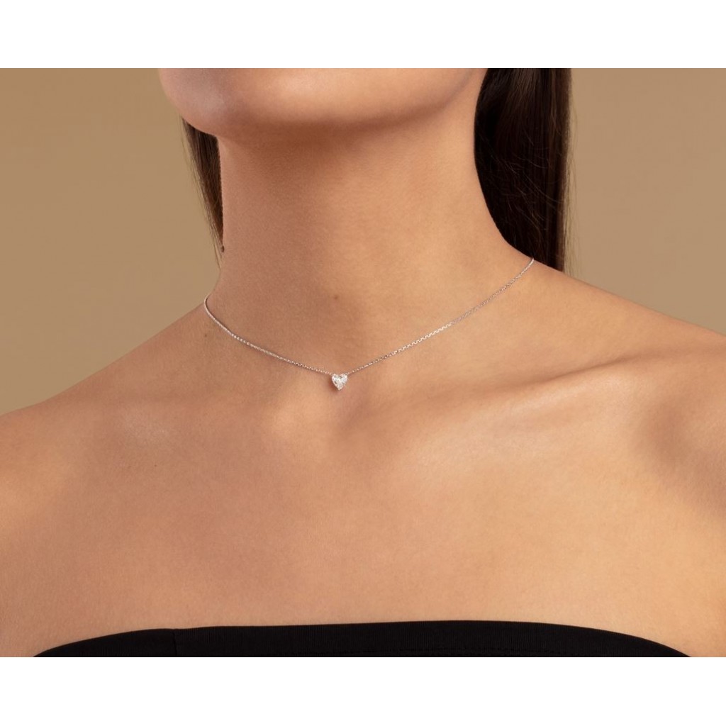 FANCY COLOR CHOKER 18k (750/1000) White Gold. - DFLY Paris