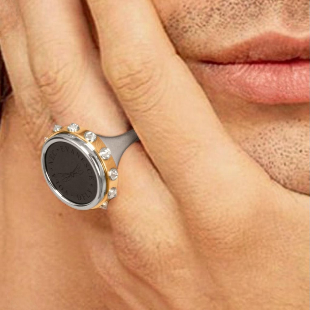 Chevalière Armour Yellow and white recycled gold, 18 k 750/000 - DFLY Paris