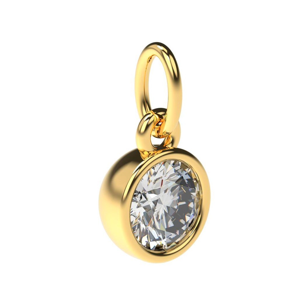 Pendant diamant cercle 0.30 Ct Or jaune 18k (750/1000). - DFLY Paris