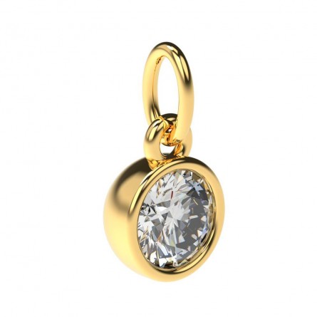 Pendant diamant cercle 1 Ct Or jaune 18k (750/1000). - DFLY Paris