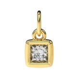 Pendant diamant carré Or jaune 18k (750/1000). - DFLY Paris