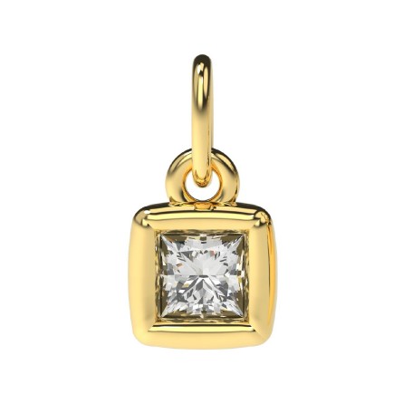 Square diamond pendant 18k (750/1000) Yellow Gold. - DFLY Paris