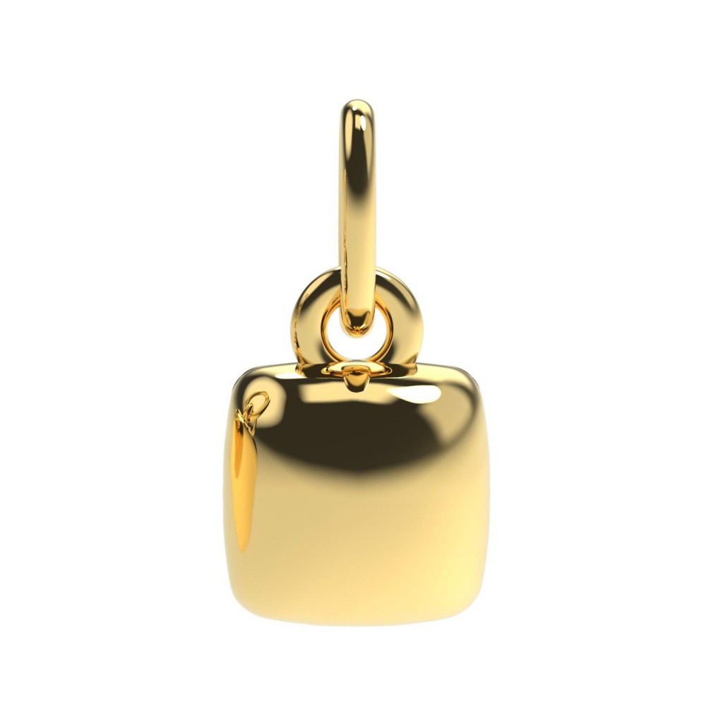Pendant diamant carré Or jaune 18k (750/1000). - DFLY Paris