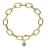 Pendant diamant carré Or jaune 18k (750/1000). - DFLY Paris