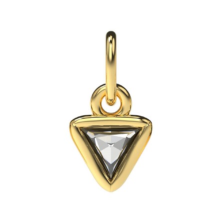 Pendant diamant triangle Or jaune 18k (750/1000). - DFLY Paris