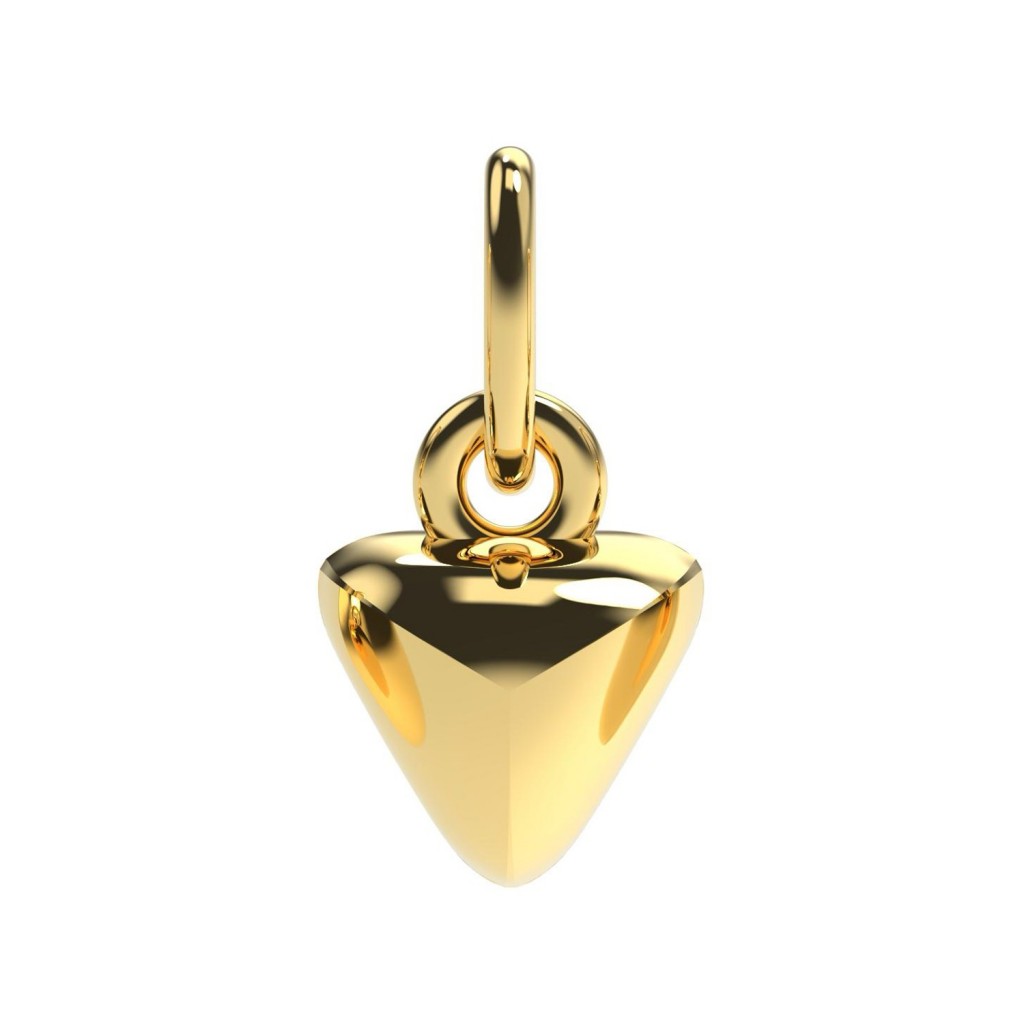 Triangle diamond pendant 18k (750/1000) Yellow Gold. - DFLY Paris