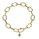 Pendant diamant triangle Or jaune 18k (750/1000). - DFLY Paris