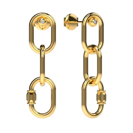 BOUCLES D'OREILLES OZ Or jaune 18k (750/1000). - DFLY Paris