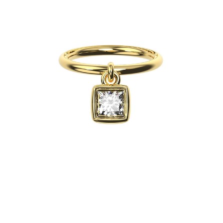 BAGUE TRILOGIE CARRÉ Or jaune 18k (750/1000). - DFLY Paris