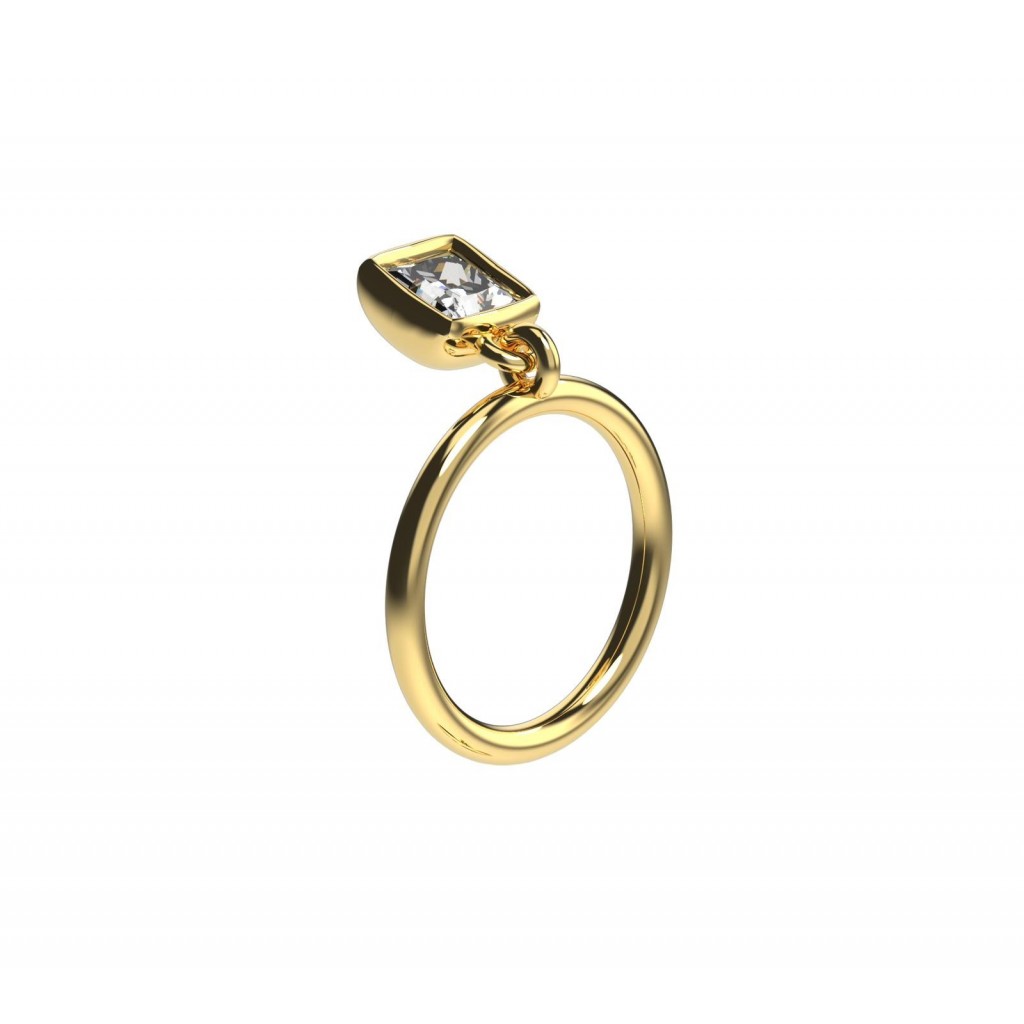 BAGUE TRILOGIE CARRÉ Or jaune 18k (750/1000). - DFLY Paris